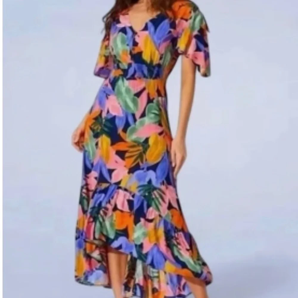 abel the label maxi dress Smocked ABEL THE LABEL Blue Orange